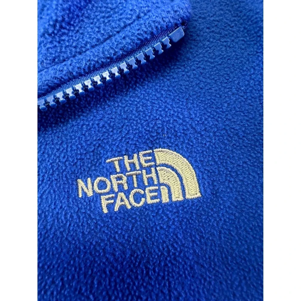 The North Face Fleece Jacket Boys Medium Blue Full Zip Logo Polyester Outdoor